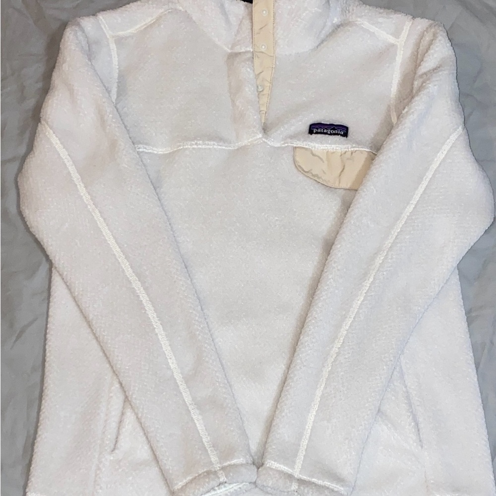 Patagonia ReTool Snap Neck Pullover in Cream and Off White - Picture 3 of 8